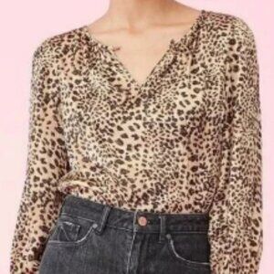Rebecca Taylor Silk Leopard Print Blouse